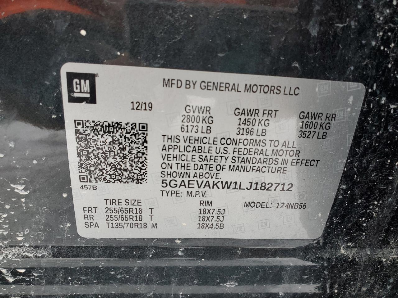 2020 Buick Enclave VIN 5GAEVAKW1LJ182712 Copart auction photo, front end damage thumbnail 15