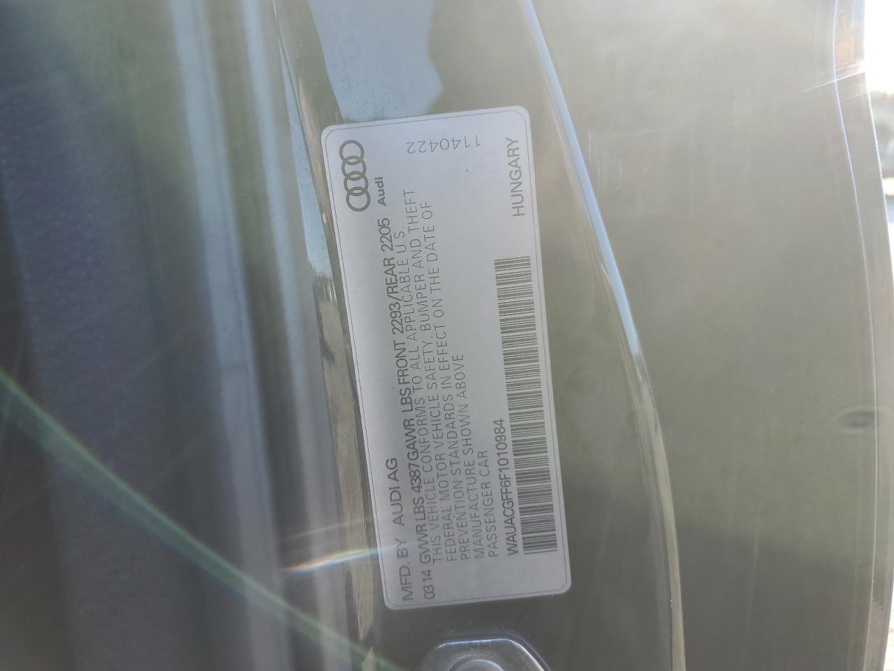 2015 Audi A3 VIN WAUACGFF6F1010984 Copart auction photo, normal wear / minor dent/scratches damage thumbnail 12