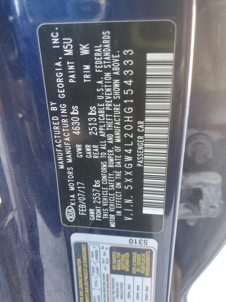 2017 KIA Optima VIN 5XXGW4L20HG154333 Copart auction photo, front end damage thumbnail 14