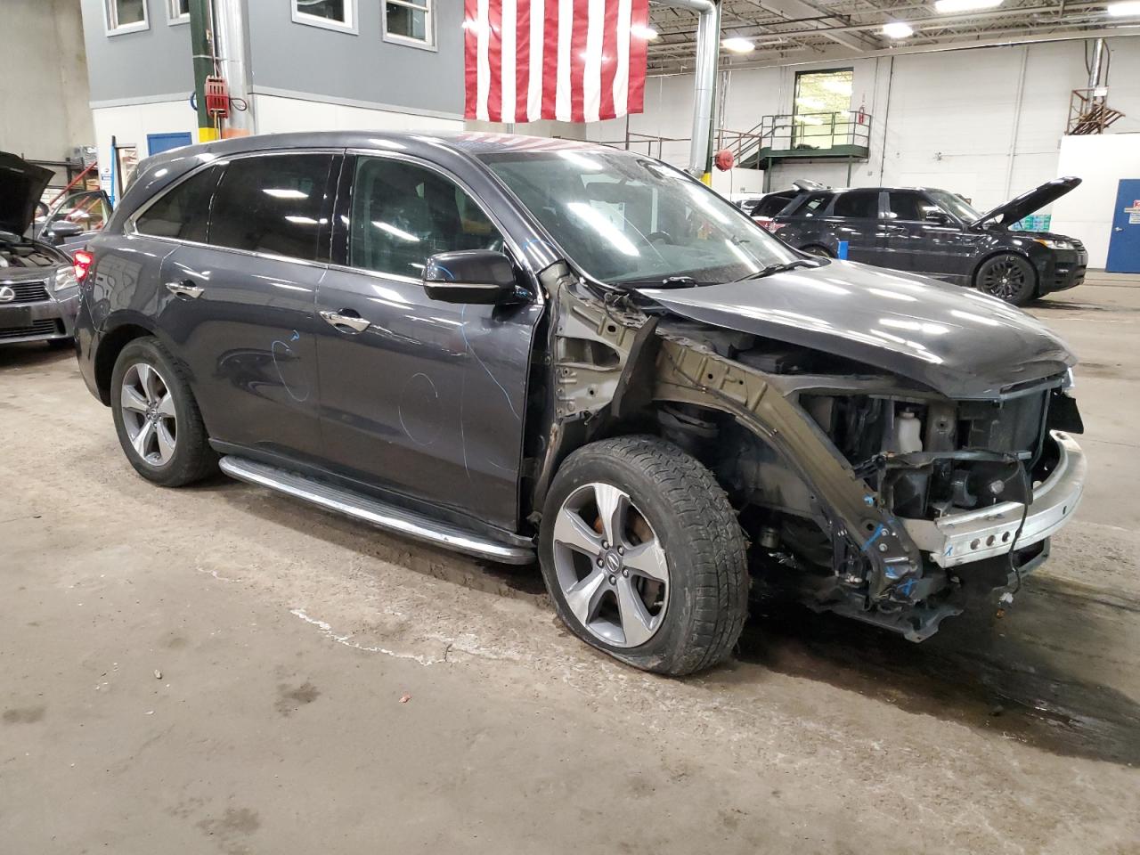2015 Acura MDX VIN 5FRYD4H21FB005382 Copart auction photo, front end / all over damage thumbnail 4