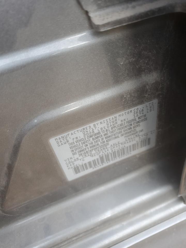 2017 Nissan Sentra VIN 3N1AB7AP9HY320506 Copart auction photo, rear end / front end damage thumbnail 12