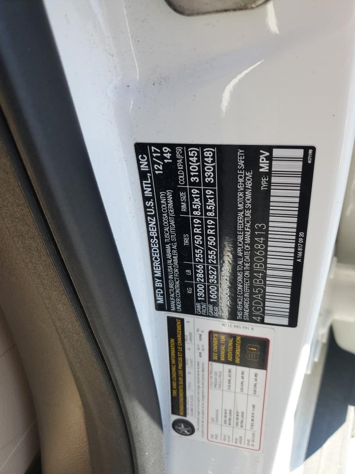 2018 Mercedes-Benz GLE VIN 4JGDA5JB4JB068413 Copart auction photo, rear end damage thumbnail 13