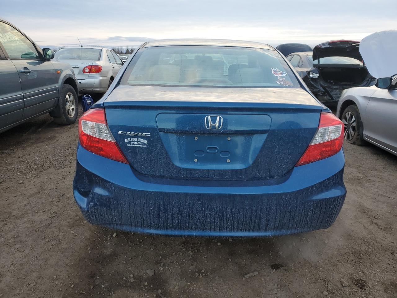 2012 Honda Civic VIN 2HGFB2F55CH572962 Copart auction photo, front end / rear end damage thumbnail 6