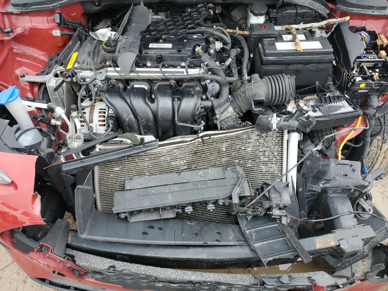 2020 Hyundai Kona VIN KM8K12AA2LU444627 Copart auction photo, front end / side damage thumbnail 12