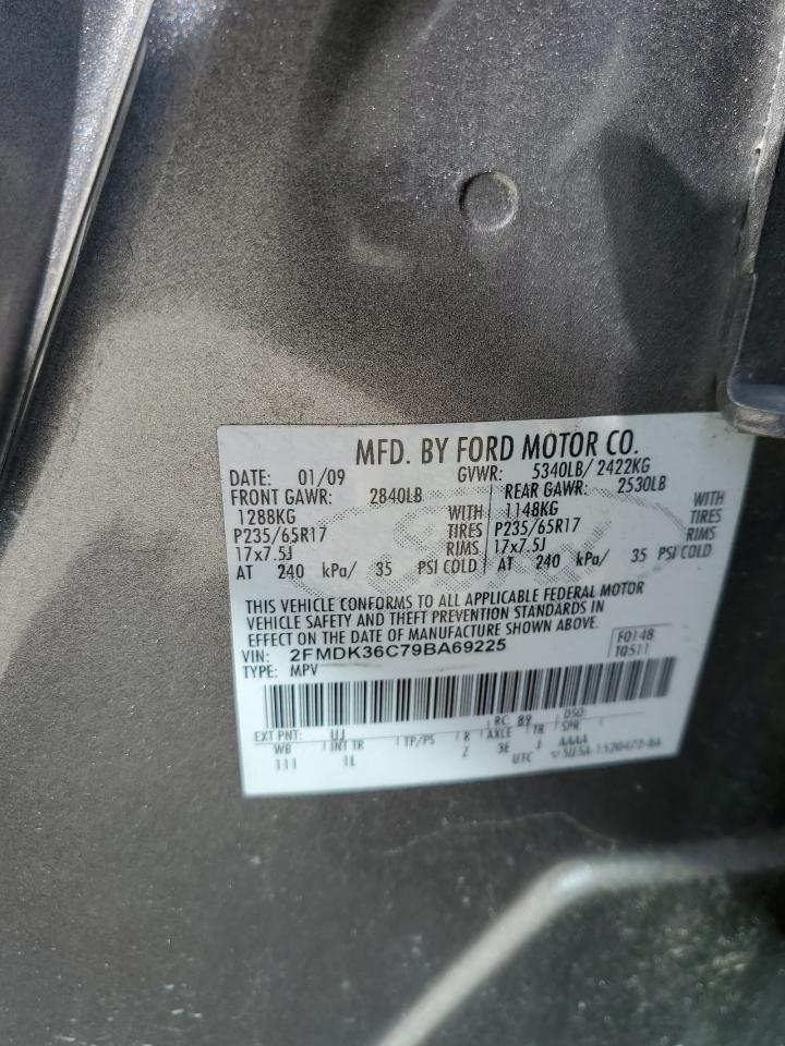2009 Ford Edge VIN 2FMDK36C79BA69225 Copart auction photo, minor dent/scratches damage thumbnail 13