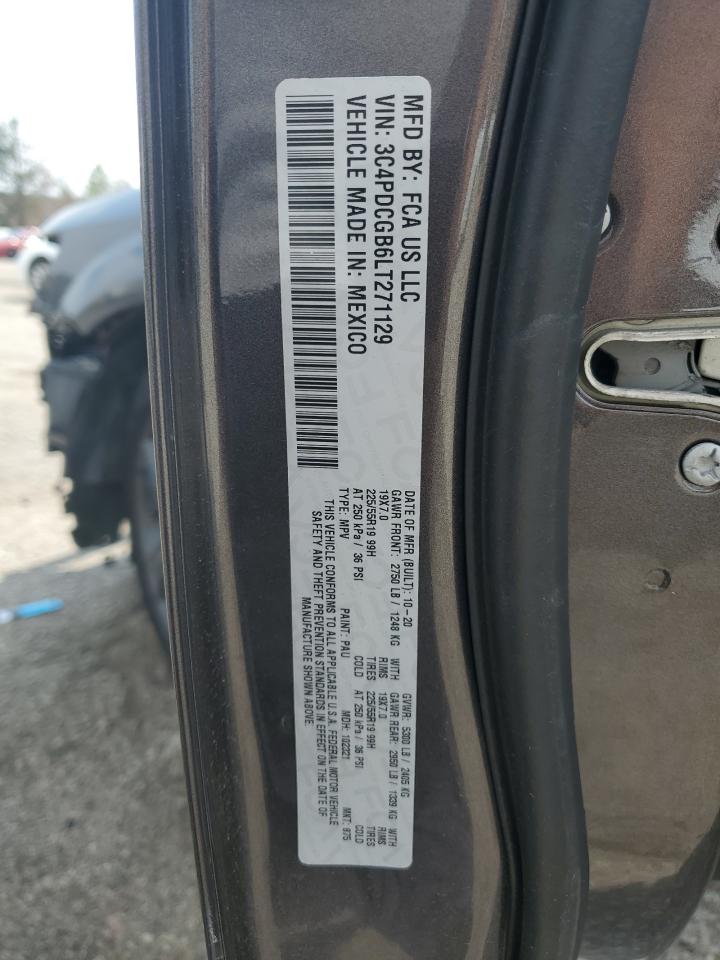 2020 Dodge Journey VIN 3C4PDCGB6LT271129 Copart auction photo, front end damage thumbnail 12