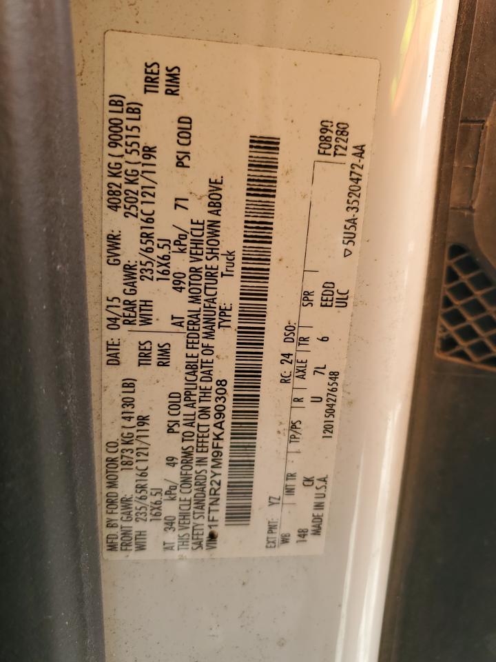 2015 Ford Transit VIN 1FTNR2YM9FKA90308 Copart auction photo, side / rear end damage thumbnail 13