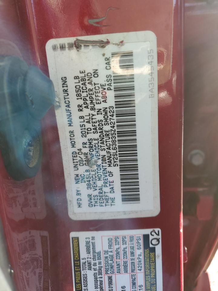 2005 Pontiac Vibe VIN 5Y2SL63835Z427423 Copart auction photo, rear end / minor dent/scratches damage thumbnail 13