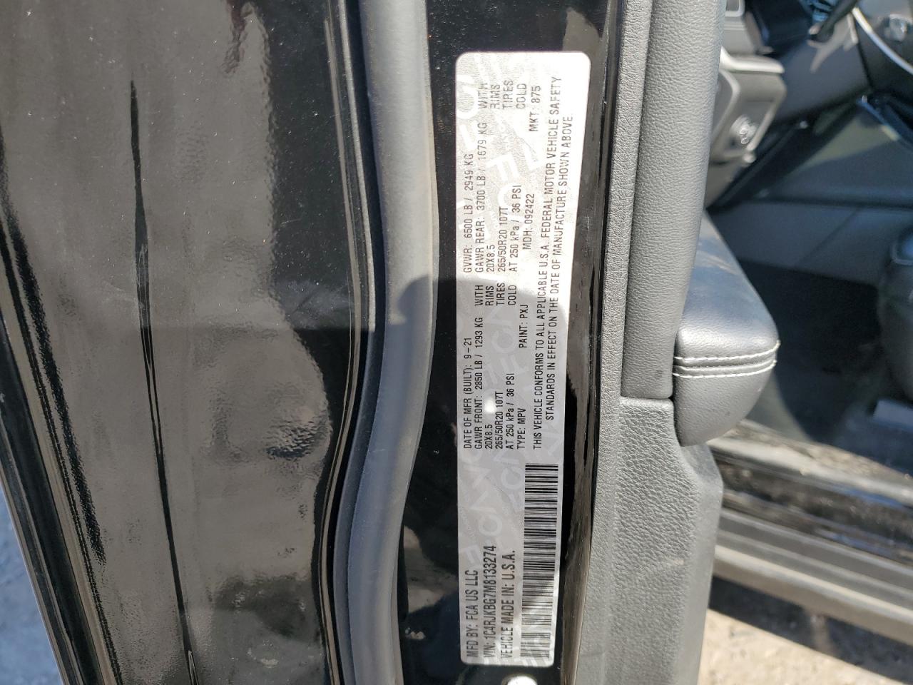 2021 Jeep Grand Cherokee VIN 1C4RJKBG7M8133274 Copart auction photo, front end / minor dent/scratches damage thumbnail 15