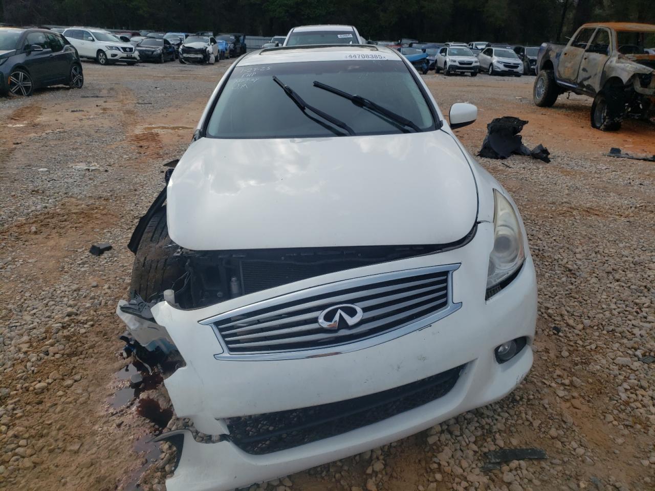 2013 Infiniti G VIN JN1CV6AP3DM716020 Copart auction photo, front end damage thumbnail 5