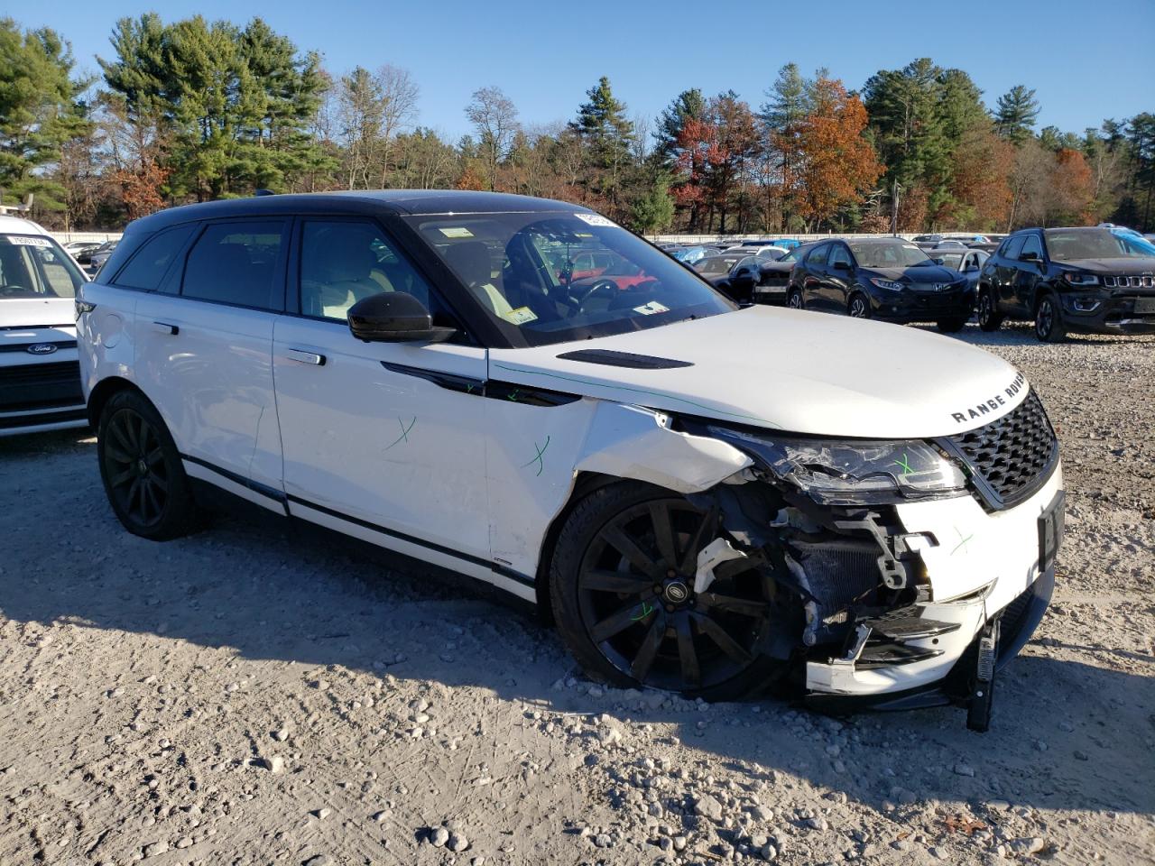 2019 Land Rover Range Rover VIN SALYL2EX0KA206565 Copart auction photo, front end / side damage thumbnail 4