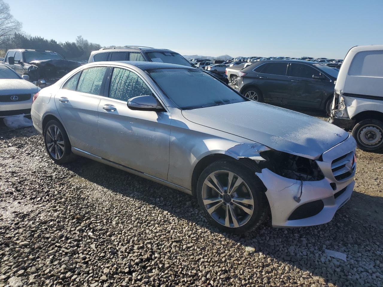 2015 Mercedes-Benz C-klasse VIN 55SWF4KBXFU000613 Copart auction photo, front end damage thumbnail 4