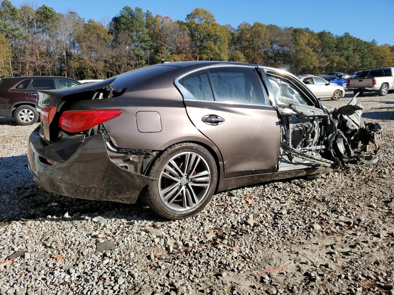2014 Infiniti Q50 VIN JN1BV7AP6EM691634 Copart auction photo, all over damage thumbnail 3