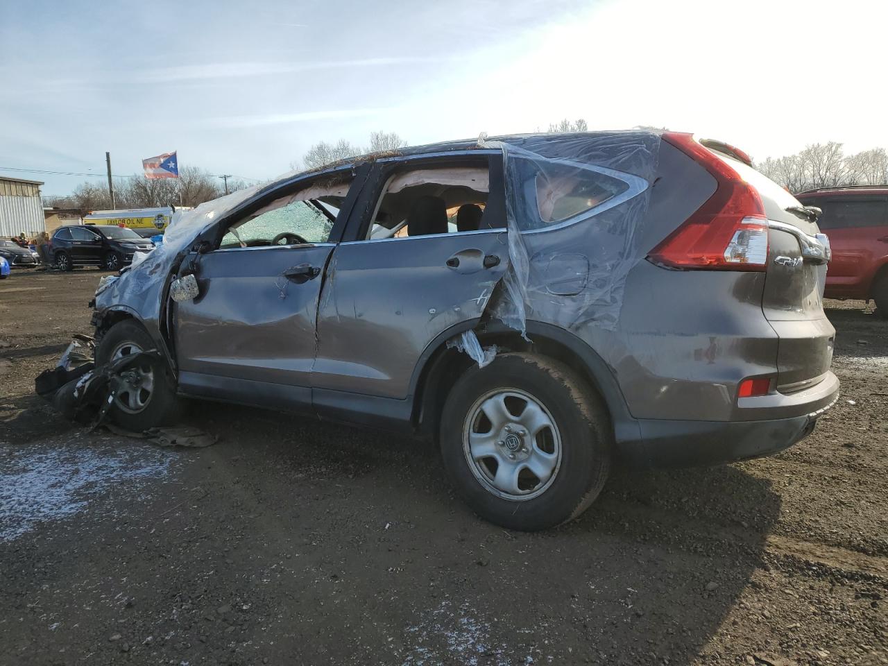 2015 Honda CR-V VIN 5J6RM4H39FL130457 Copart auction photo, rollover damage thumbnail 2
