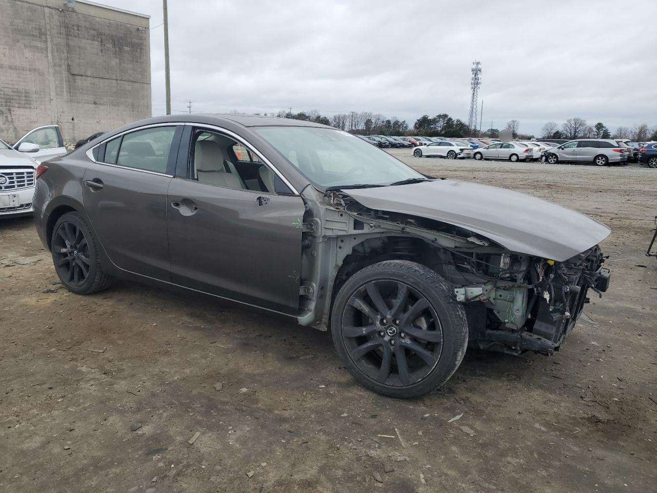 2016 Mazda 6 VIN JM1GJ1W55G1449957 Copart auction photo, front end / side damage thumbnail 4