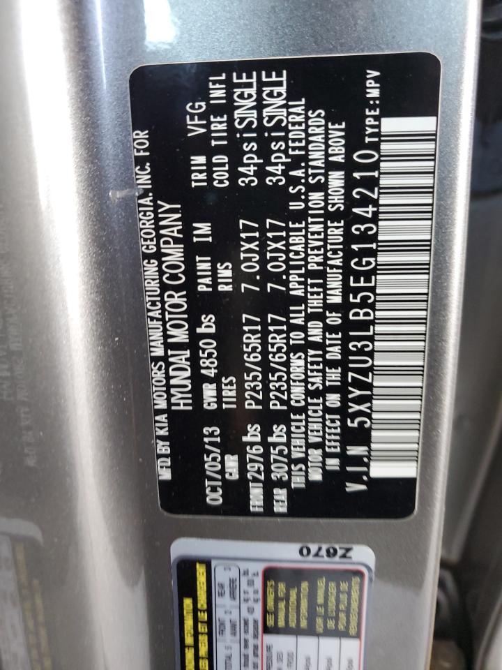 2014 Hyundai Santa Fe VIN 5XYZU3LB5EG134210 Copart auction photo, front end damage thumbnail 14