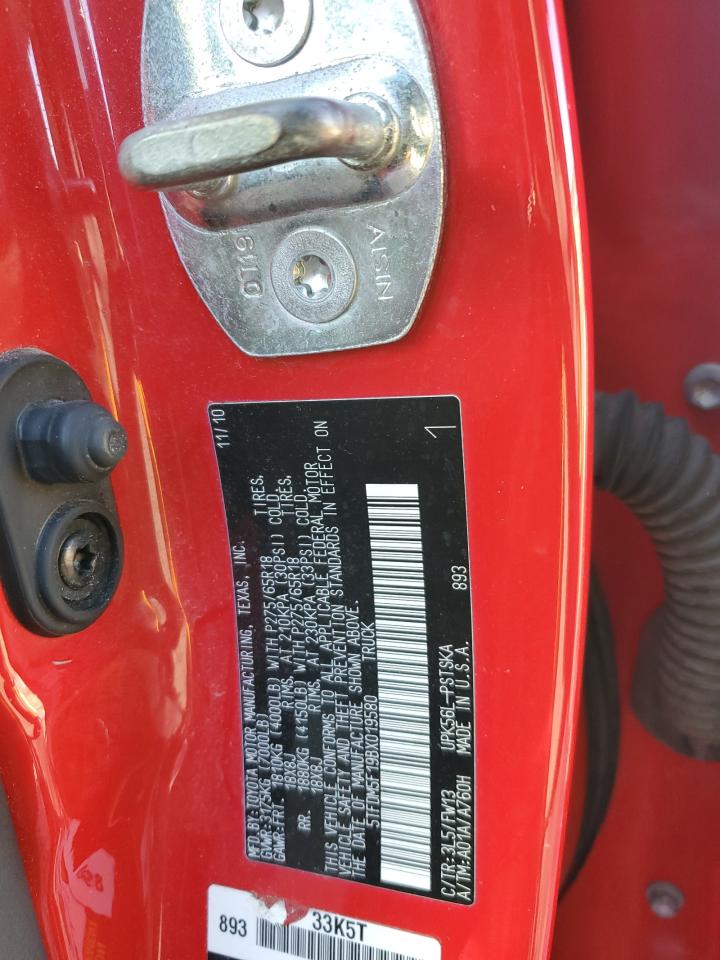 2011 Toyota Tundra VIN 5TFDM5F19BX019580 Copart auction photo, front end damage thumbnail 12