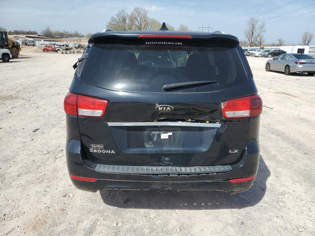 2015 KIA Sedona VIN KNDMB5C10F6050173 Copart auction photo, rear end / side damage thumbnail 6