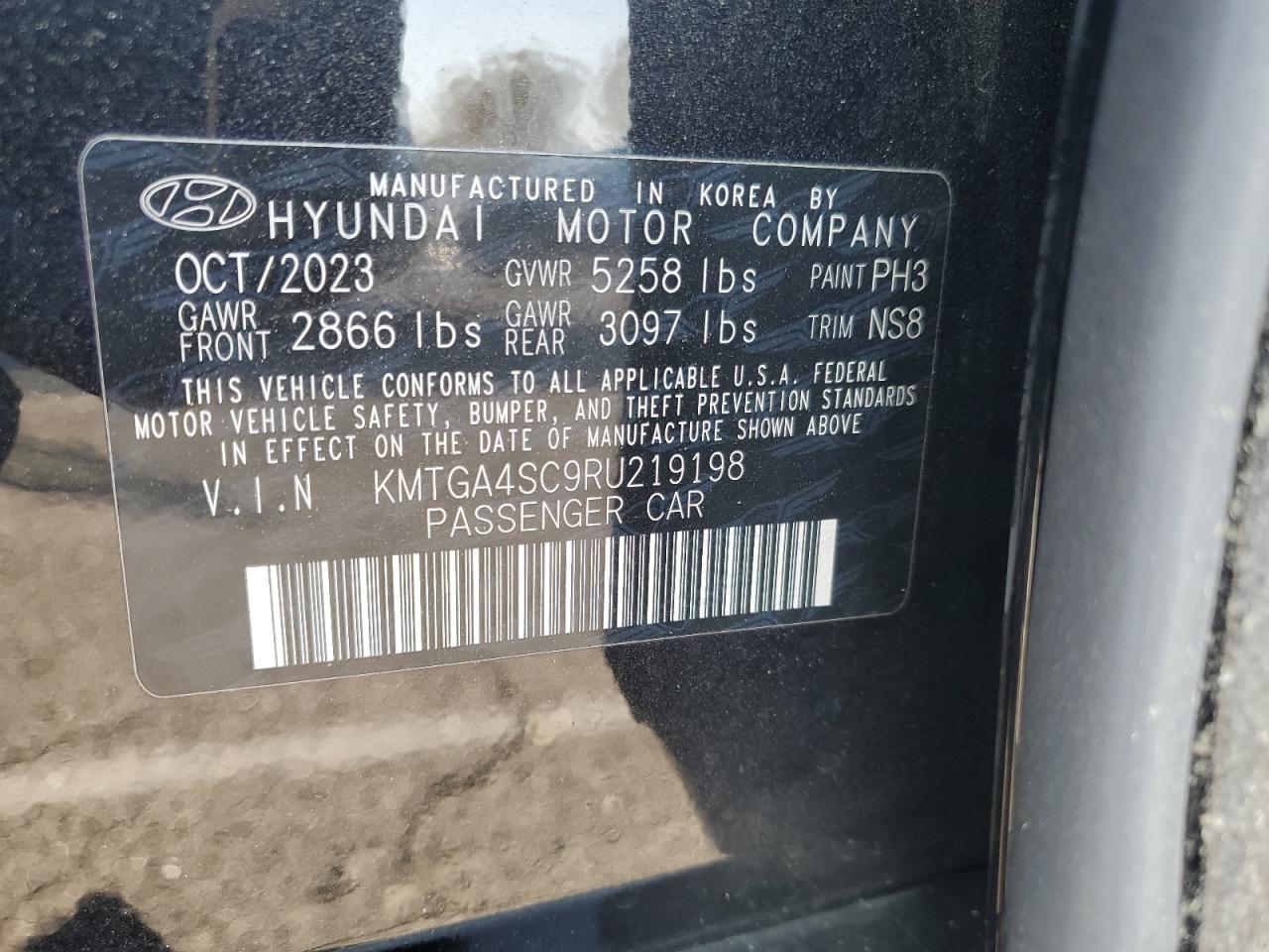 2024 Genesis G80 VIN KMTGA4SC9RU219198 Copart auction photo, front end / undercarriage damage thumbnail 12