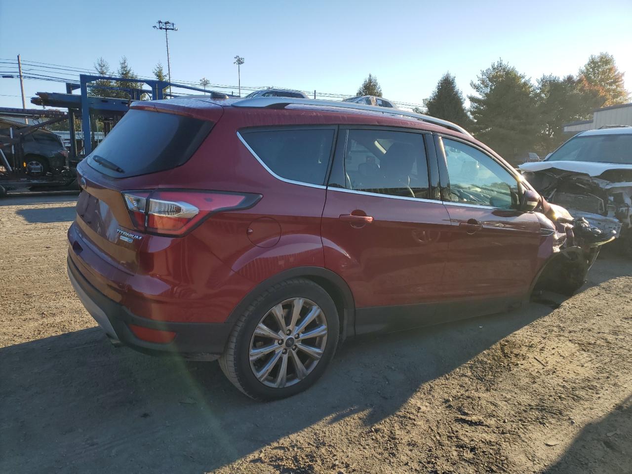 2017 Ford Escape VIN 1FMCU9JD2HUA98102 Copart auction photo, front end / undercarriage damage thumbnail 3