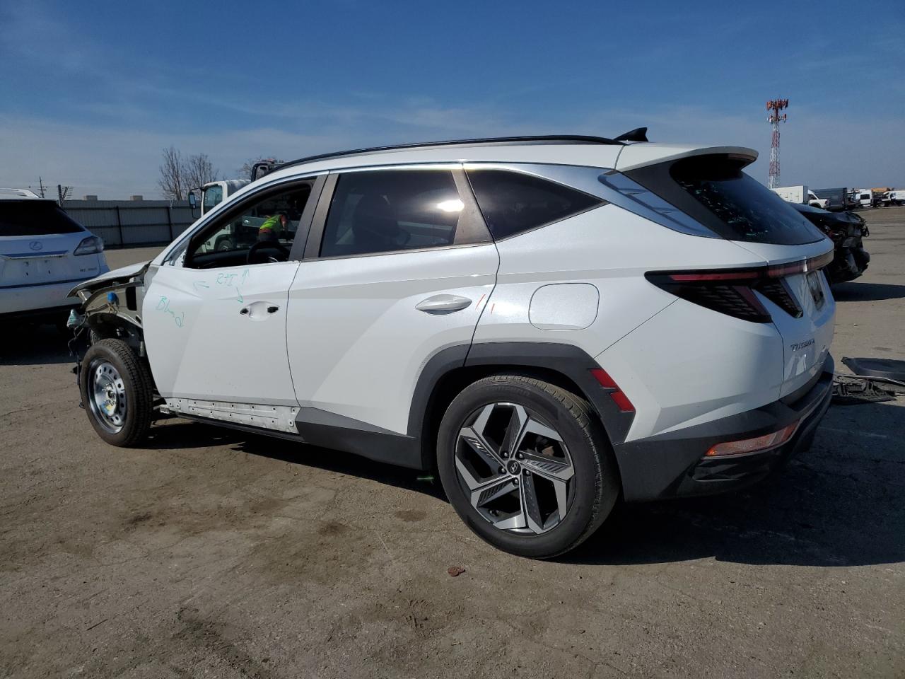 2022 Hyundai Tucson VIN 5NMJF3AE6NH002177 Copart auction photo, front end / side damage thumbnail 2