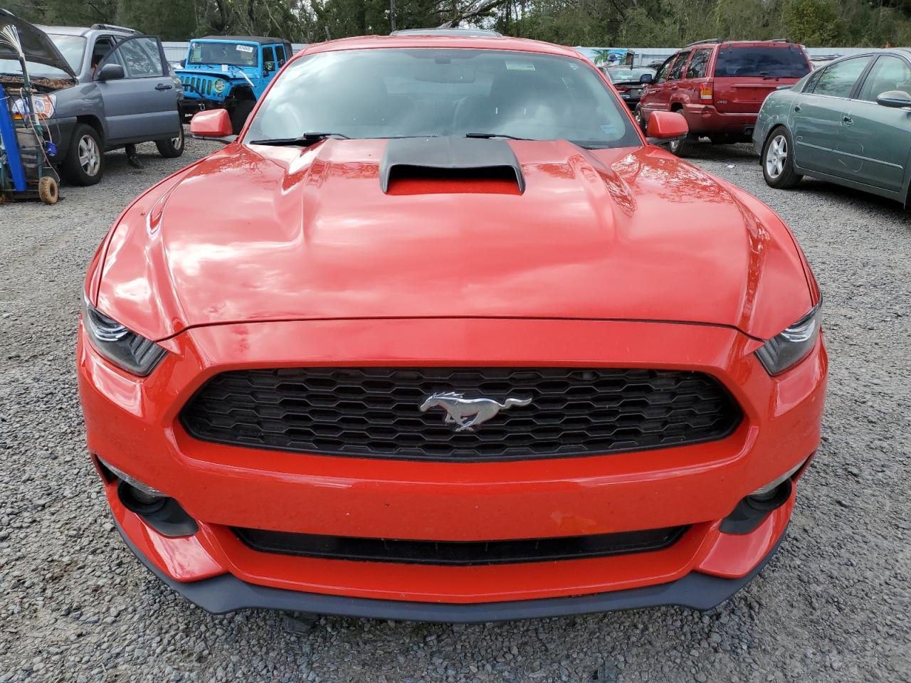 2015 Ford Mustang VIN 1FA6P8TH8F5366800 Copart auction photo, side / front end damage thumbnail 5