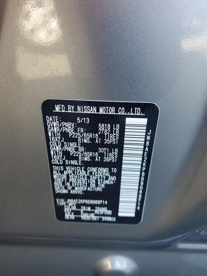 2013 Nissan Quest VIN JN8AE2KP6D9069714 Copart auction photo, water/flood damage thumbnail 13