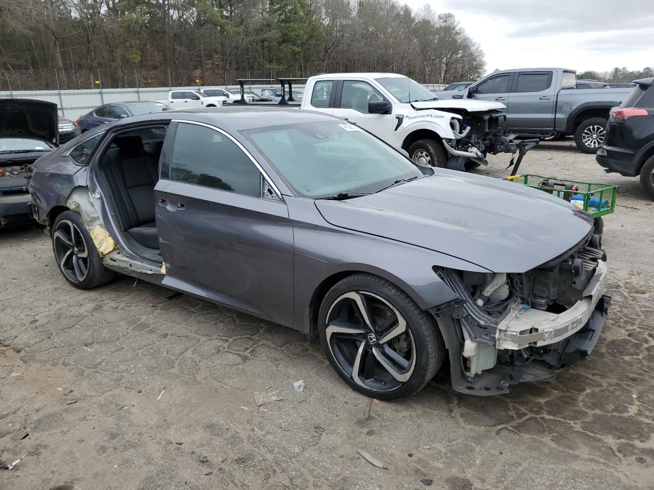 2019 Honda Accord VIN 1HGCV1F32KA033201 Copart auction photo, side damage thumbnail 4