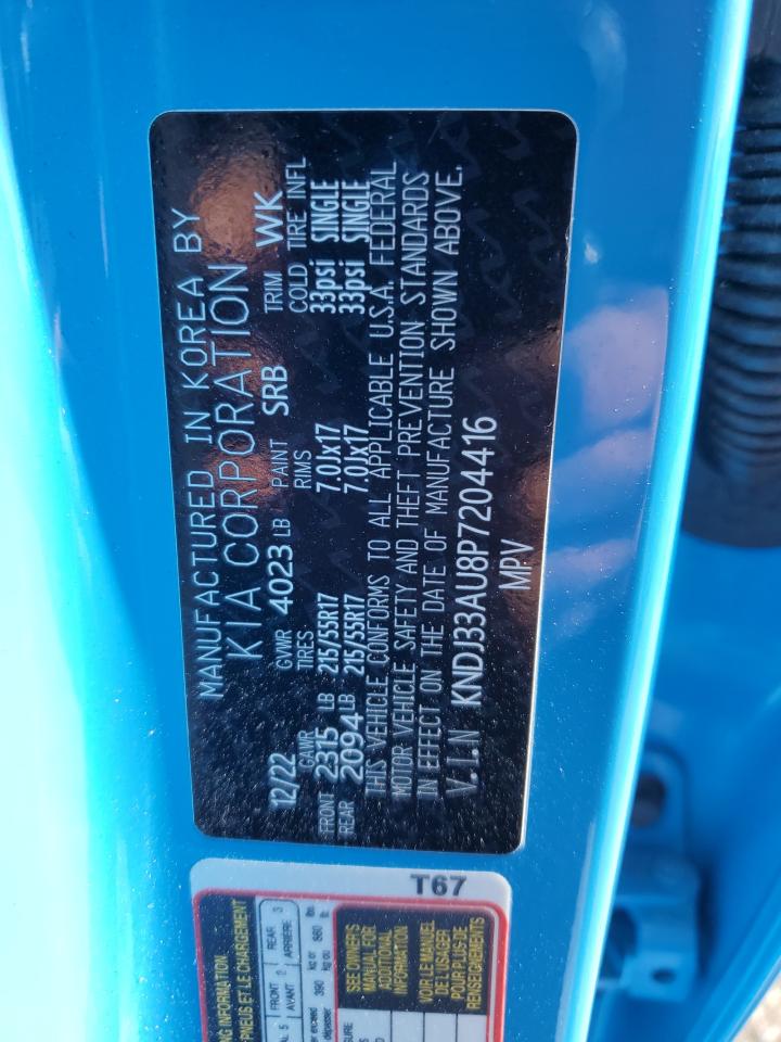 2023 KIA Soul VIN KNDJ33AU8P7204416 Copart auction photo, side / rear end damage thumbnail 14