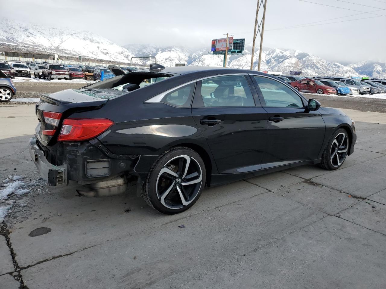 2021 Honda Accord VIN 1HGCV1F30MA079399 Copart auction photo, rear end / side damage thumbnail 3