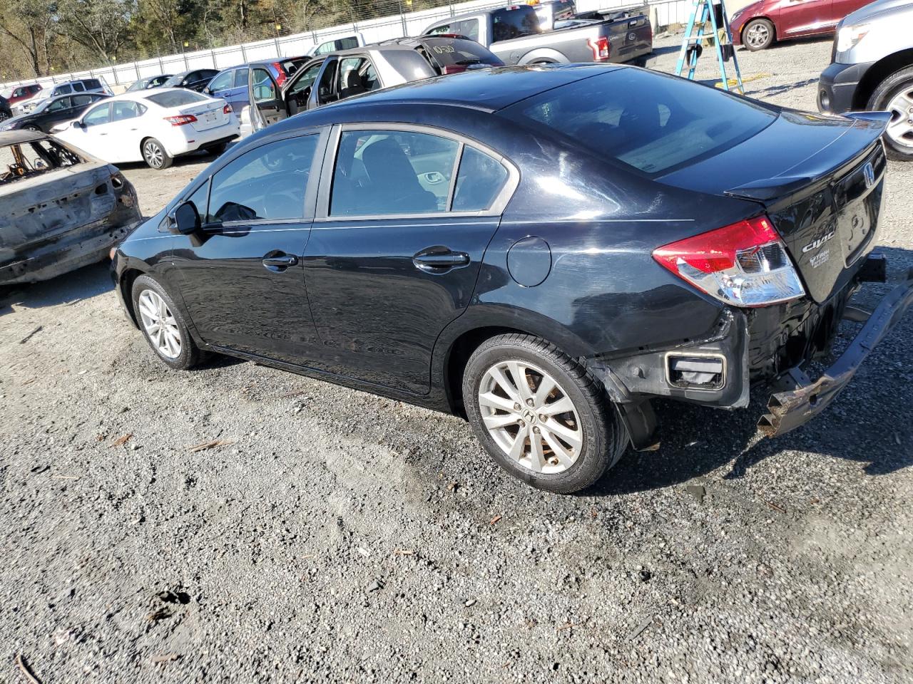 2012 Honda Civic VIN 19XFB2F90CE371502 Copart auction photo, rear end / top/roof damage thumbnail 2
