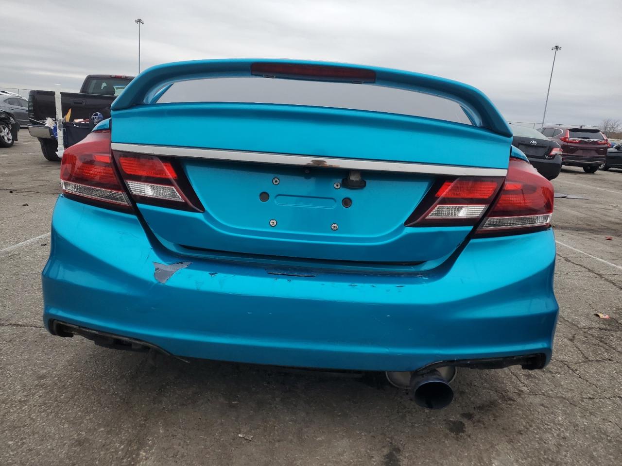 2015 Honda Civic VIN 2HGFB6E58FH705887 Copart auction photo, all over damage thumbnail 6