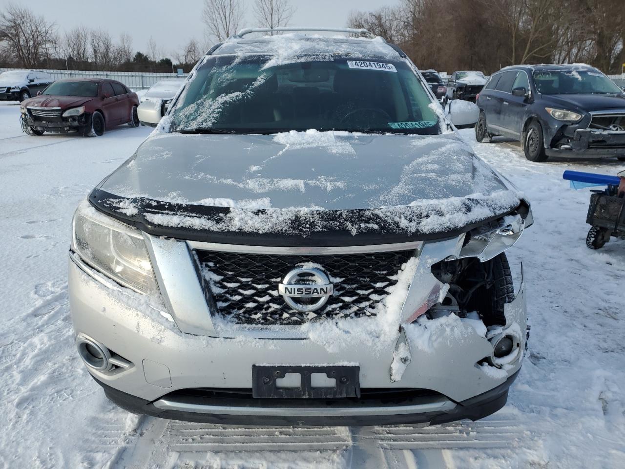2015 Nissan Pathfinder VIN 5N1AR2MMXFC658284 Copart auction photo, front end / side damage thumbnail 5