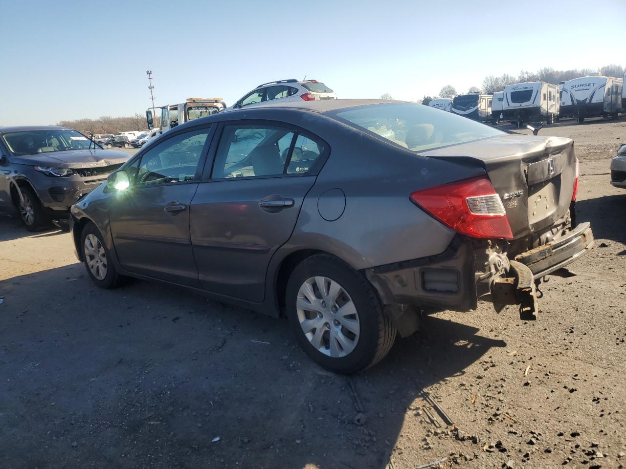 2012 Honda Civic VIN 2HGFB2F55CH514222 Copart auction photo, rear end / front end damage thumbnail 2