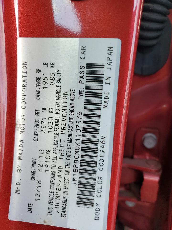 2019 Mazda 3 VIN JM1BPBCM0K1107576 Copart auction photo, front end damage thumbnail 12