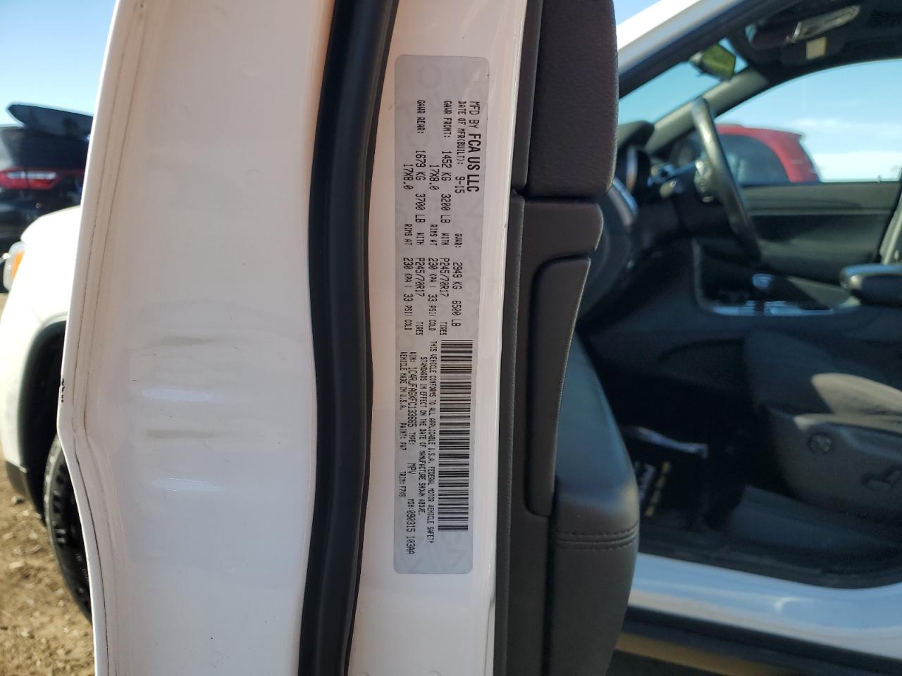 2015 Jeep Grand Cherokee VIN 1C4RJFAGXFC133665 Copart auction photo, front end damage thumbnail 15