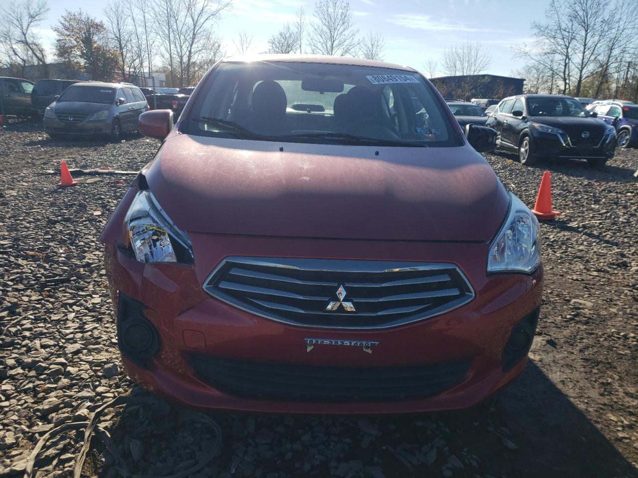 2019 Mitsubishi Mirage VIN ML32F3FJ0KHF10402 Copart auction photo, front end / side damage thumbnail 5