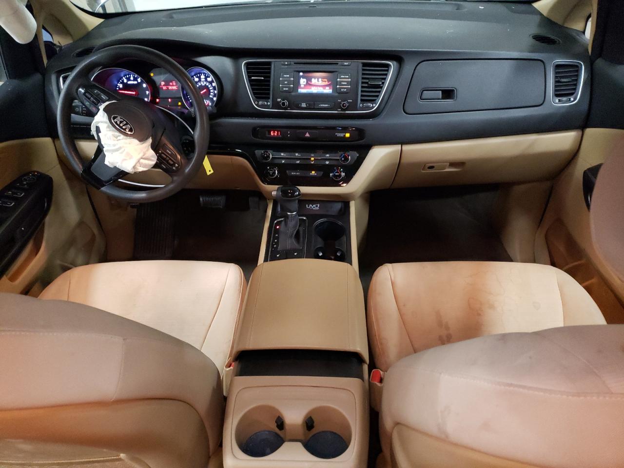 2015 KIA Sedona VIN KNDMB5C13F6049227 Copart auction photo, front end / side damage thumbnail 8