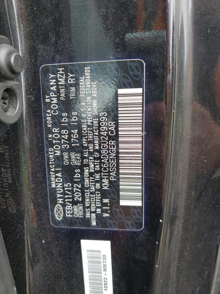 2016 Hyundai Veloster VIN KMHTC6AD8GU249993 Copart auction photo, front end / minor dent/scratches damage thumbnail 14