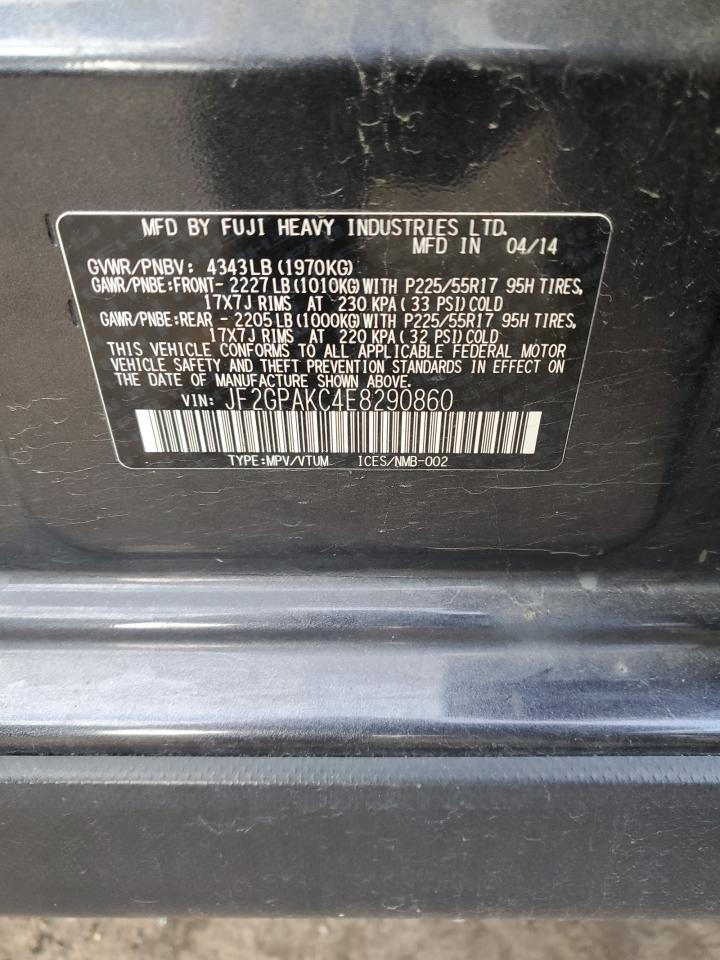 2014 Subaru XV VIN JF2GPAKC4E8290860 Copart auction photo, front end damage thumbnail 12