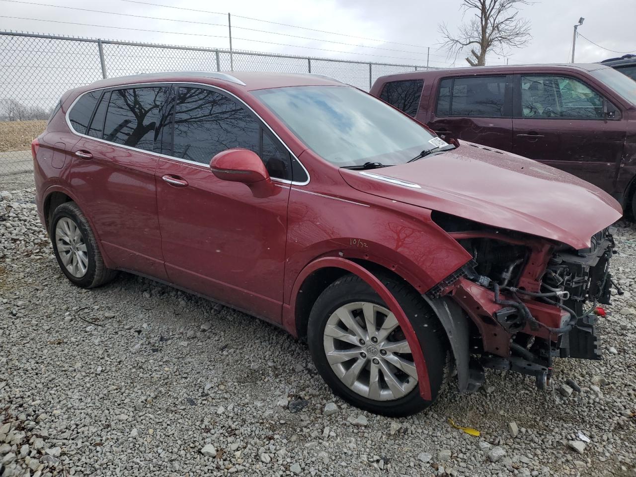 2017 Buick Envision VIN LRBFXDSAXHD075357 Copart auction photo, front end / mechanical damage thumbnail 4