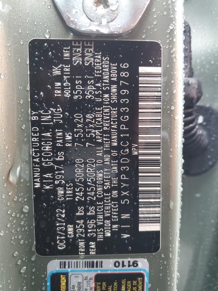 2023 KIA Telluride VIN 5XYP3DGC1PG339786 Copart auction photo, side / partial repair damage thumbnail 16
