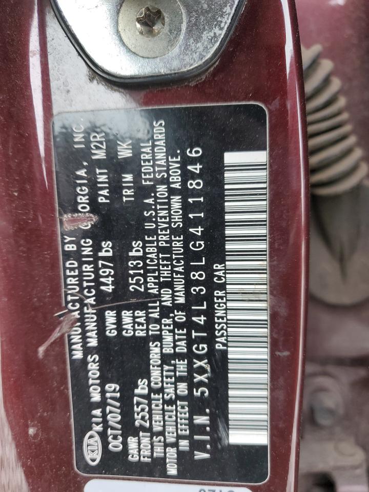 2020 KIA Optima VIN 5XXGT4L38LG411846 Copart auction photo, front end damage thumbnail 14