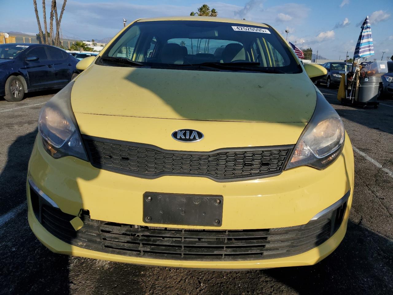 2016 KIA Rio VIN KNADM4A33G6620349 Copart auction photo, side / front end damage thumbnail 5