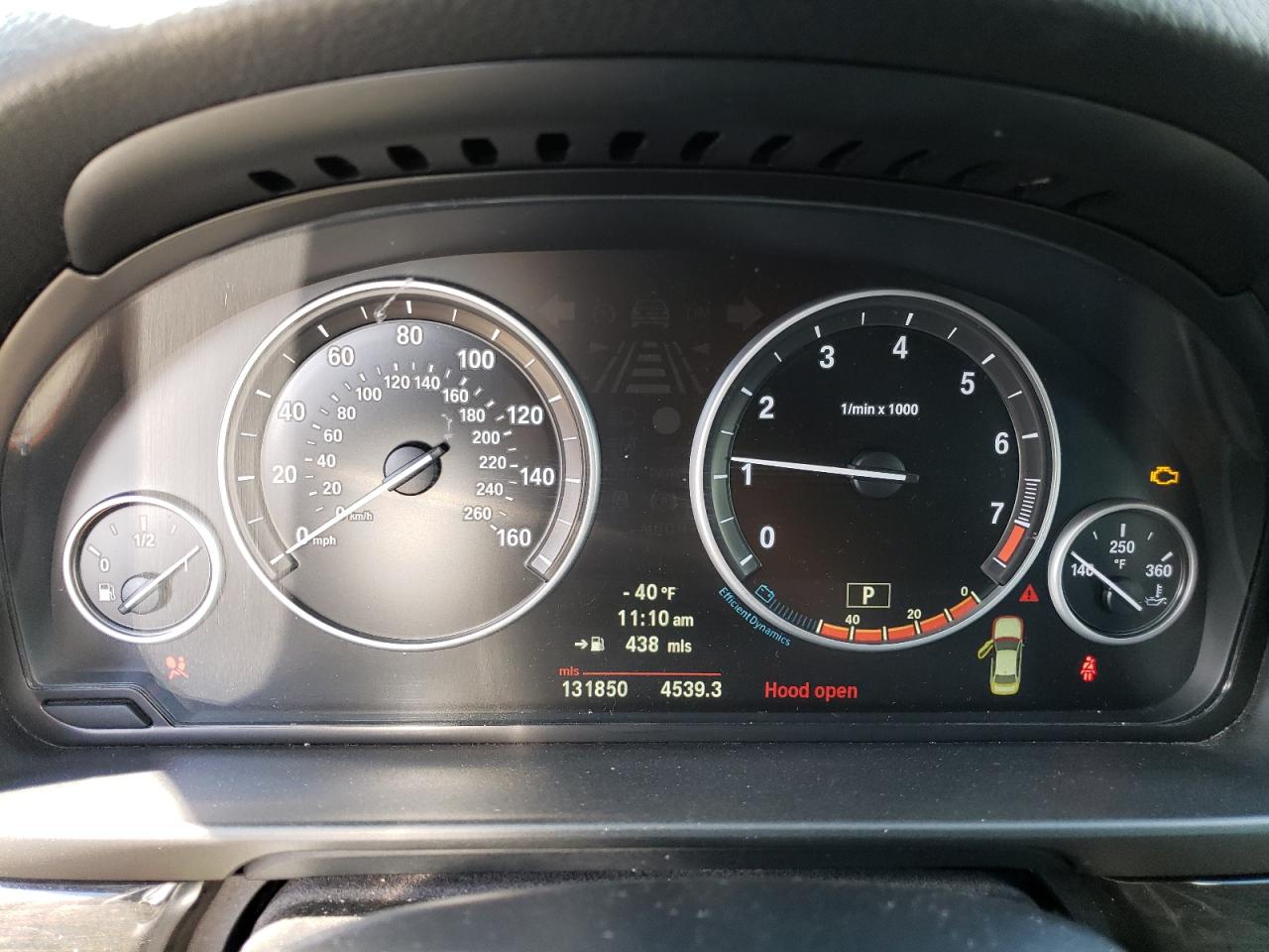 2012 BMW 5er VIN WBAFU7C54CDU59895 Copart auction photo, front end / side damage thumbnail 9