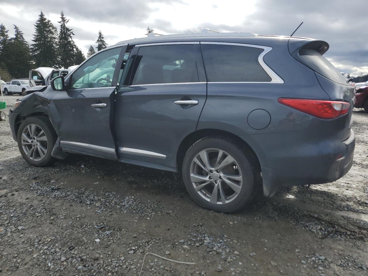 2014 Infiniti QX60 VIN 5N1CL0MM9EC512911 Copart auction photo, front end / side damage thumbnail 2