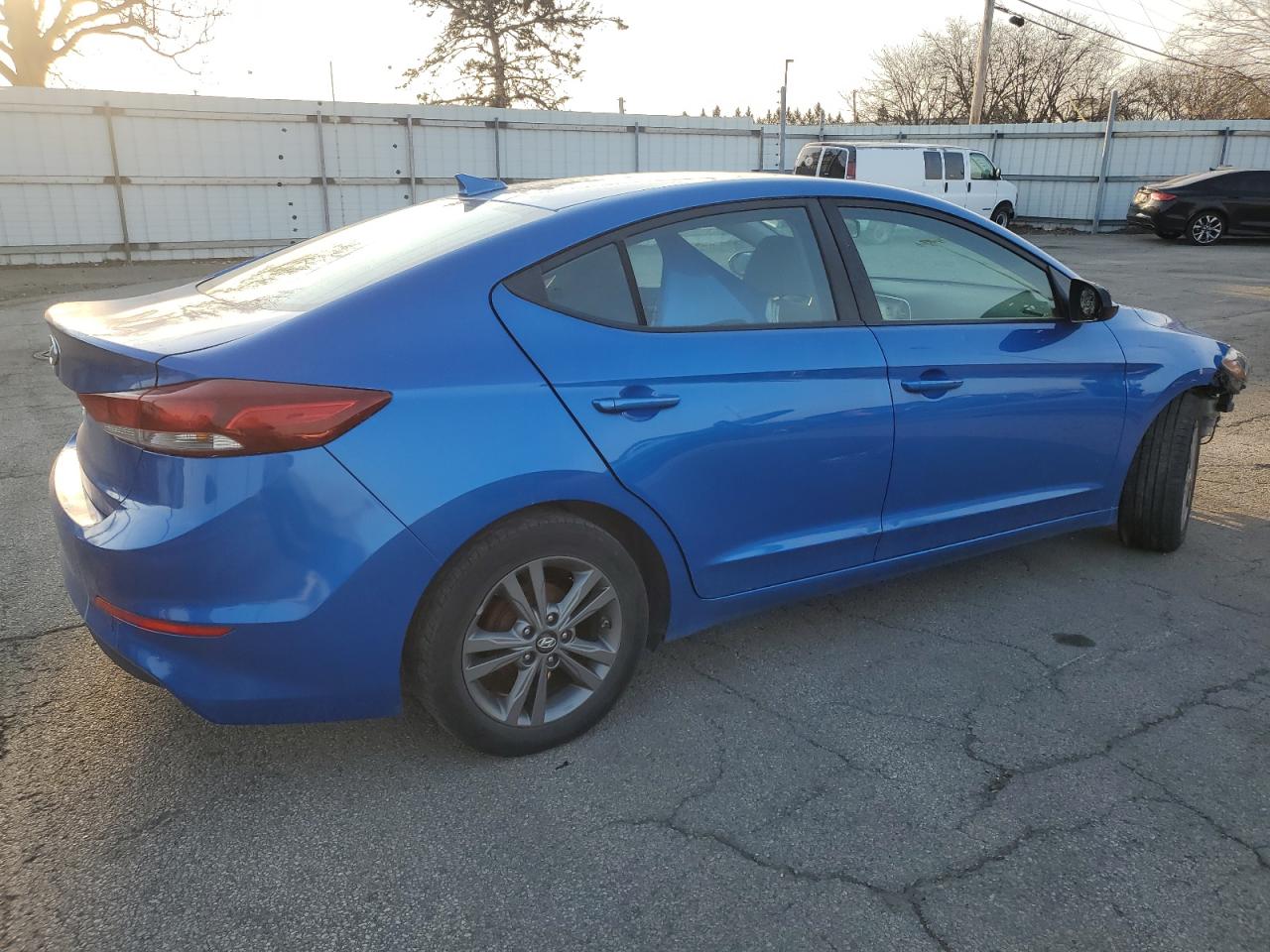 2017 Hyundai Elantra VIN KMHD84LF9HU188499 Copart auction photo, front end / side damage thumbnail 3
