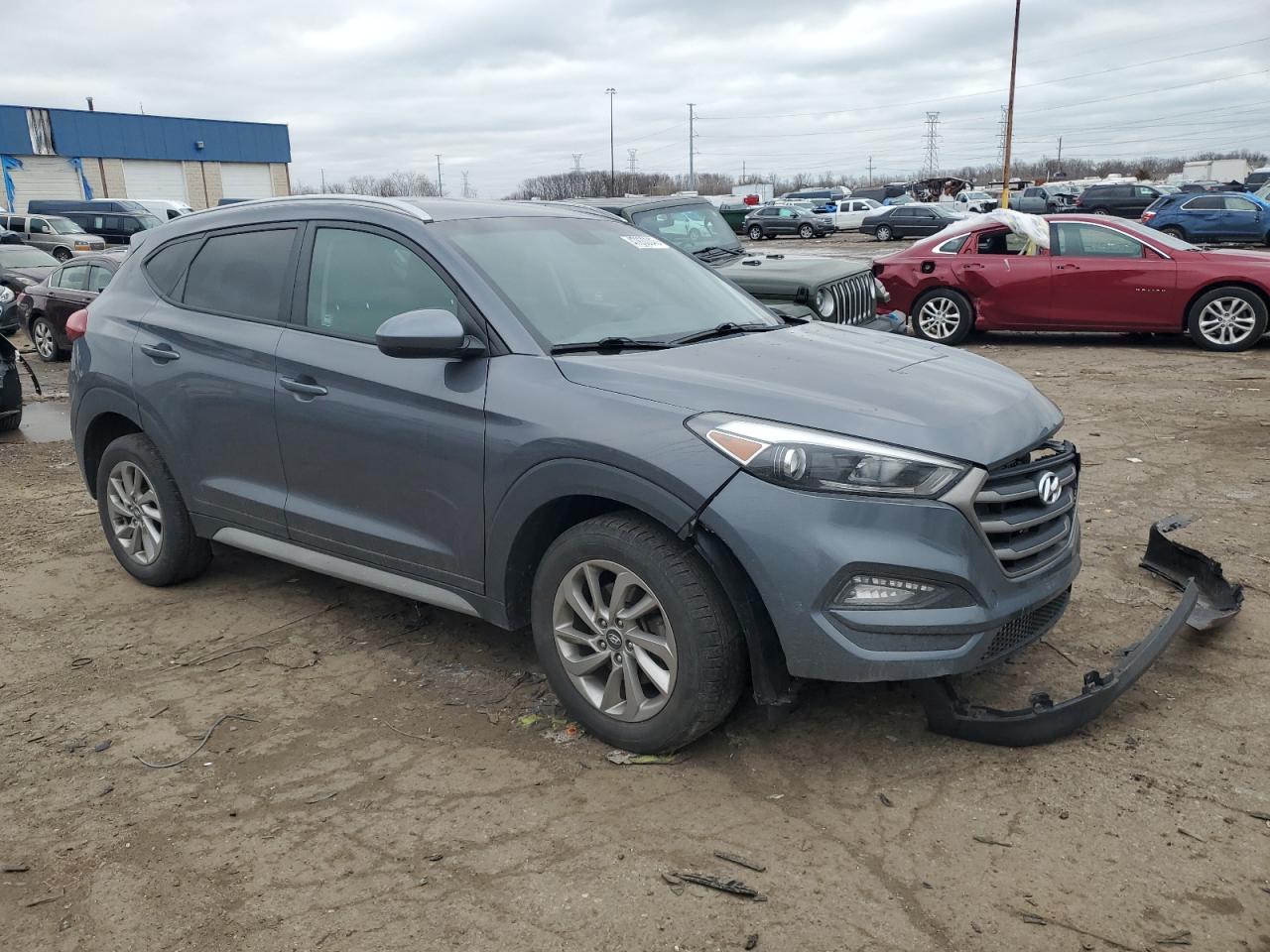 2018 Hyundai Tucson VIN KM8J3CA47JU748992 Copart auction photo, side / front end damage thumbnail 4