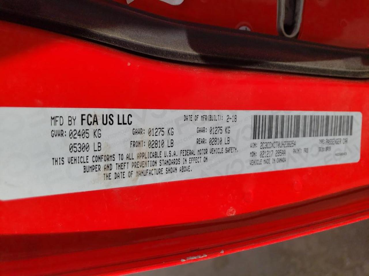 2018 Dodge Charger VIN 2C3CDXCT0JH238254 Copart auction photo, front end / side damage thumbnail 13