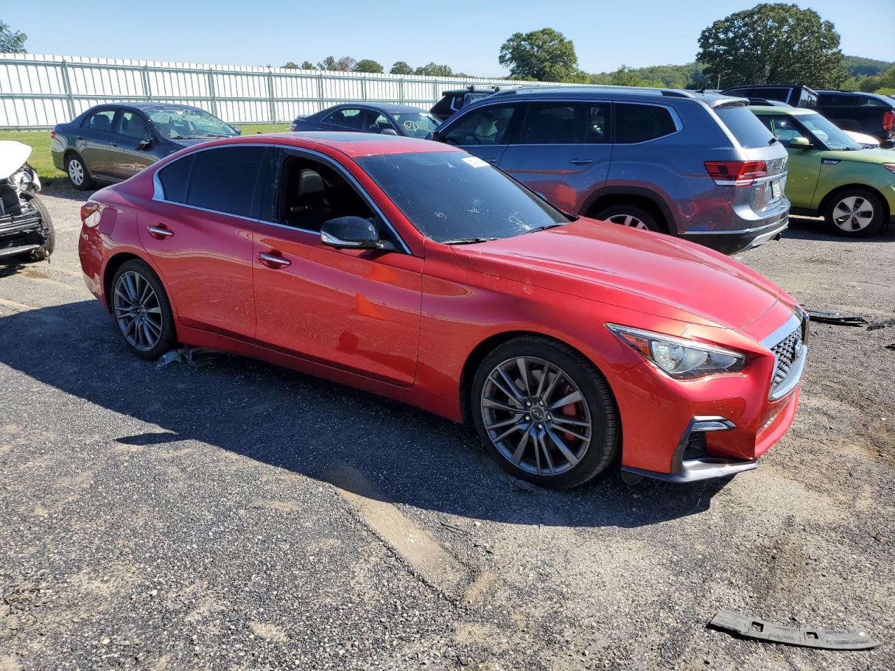 2018 Infiniti Q50 VIN JN1FV7ARXJM481308 Copart auction photo, all over damage thumbnail 4